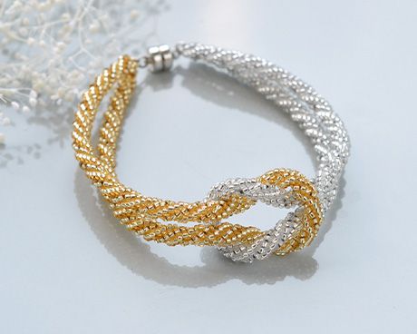 Bicolor Spiral Herringbone Bracelet